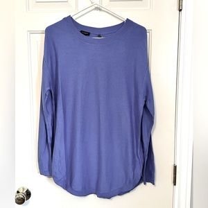 Talbots blue tunic sweater, keyhole button back, NWT